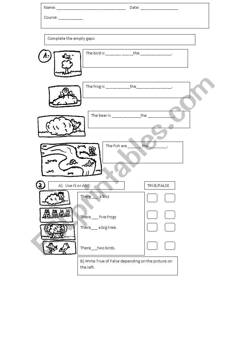 Prepositions for beginners worksheet