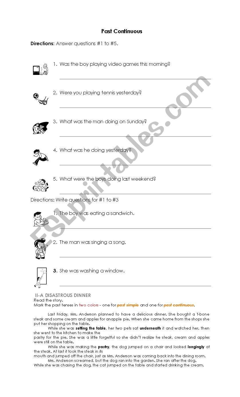 past continuous worksheet