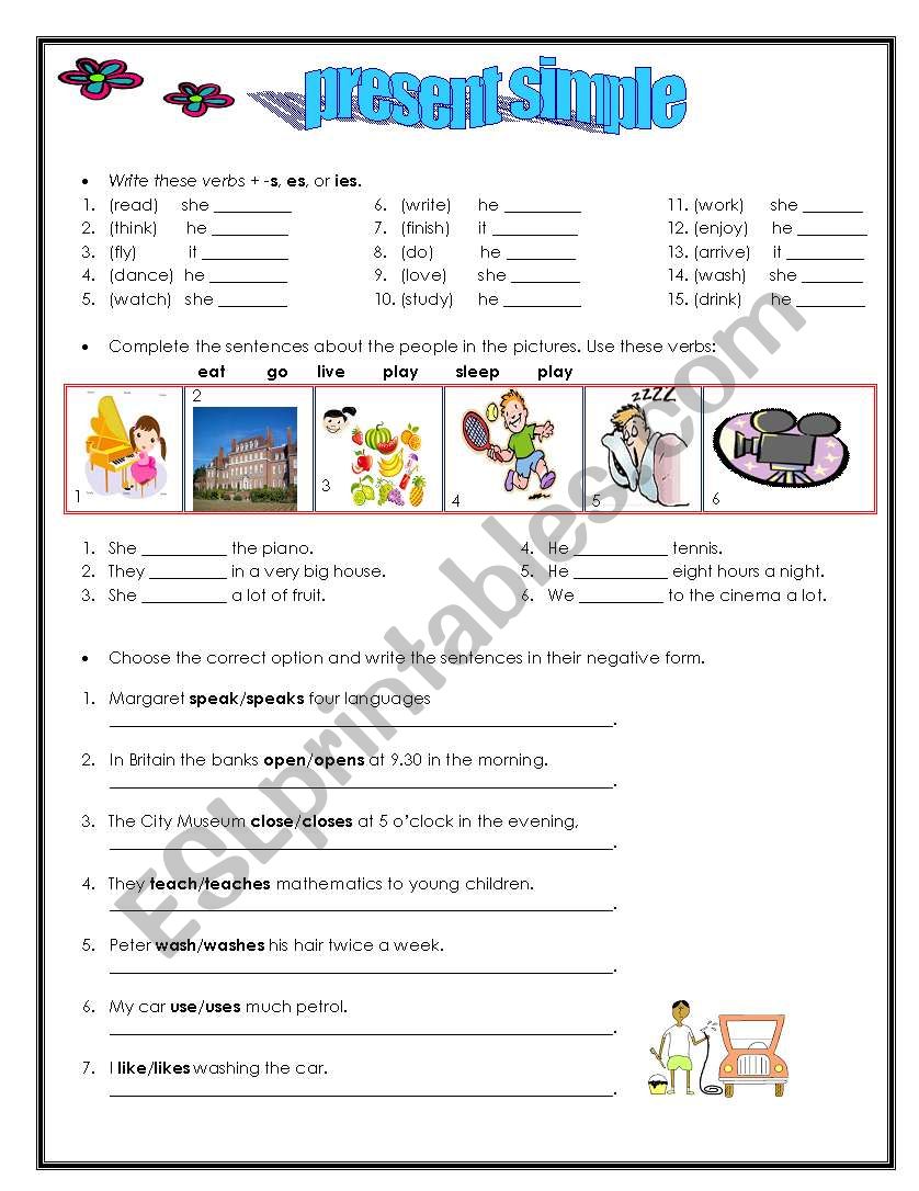 present simple worksheet