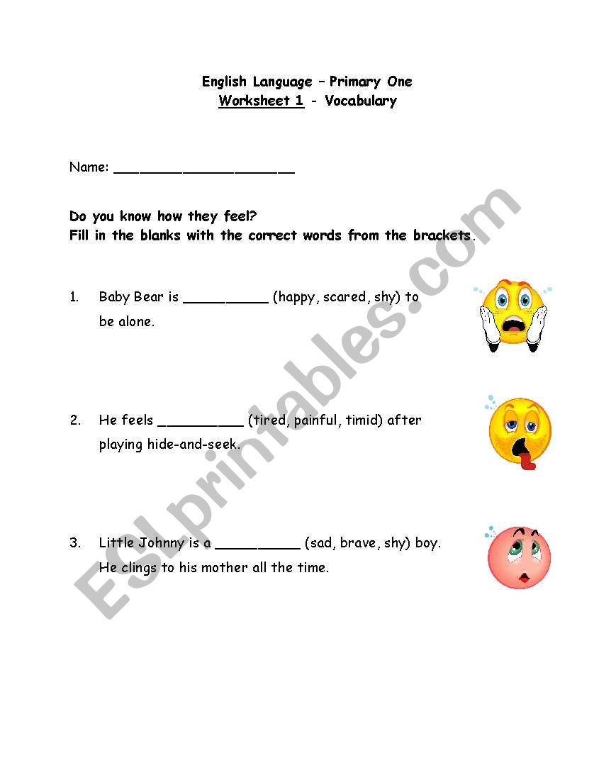 P1 English Worksheet worksheet