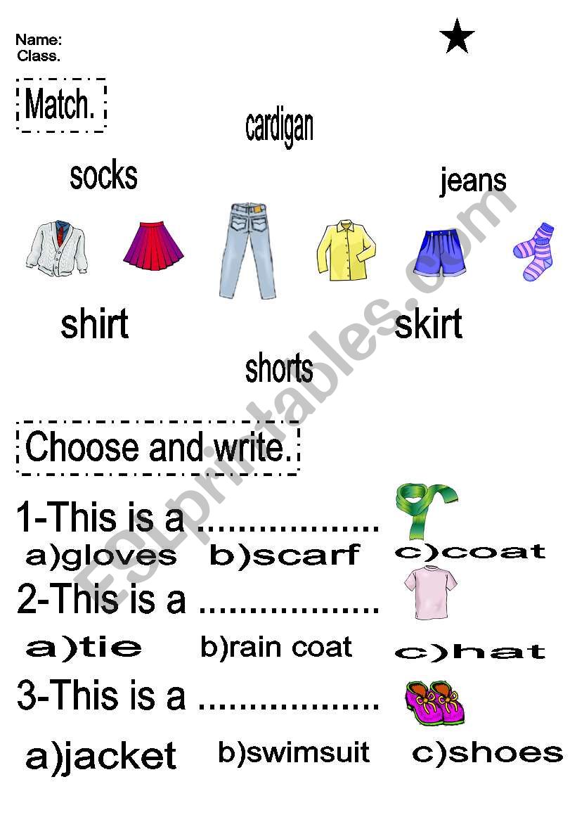 CLOTHES worksheet