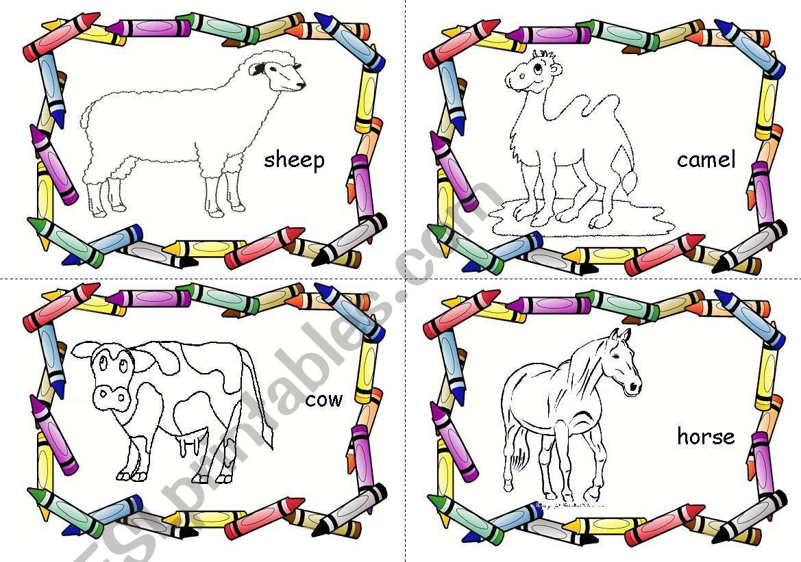 Farm animal Colouring worksheet