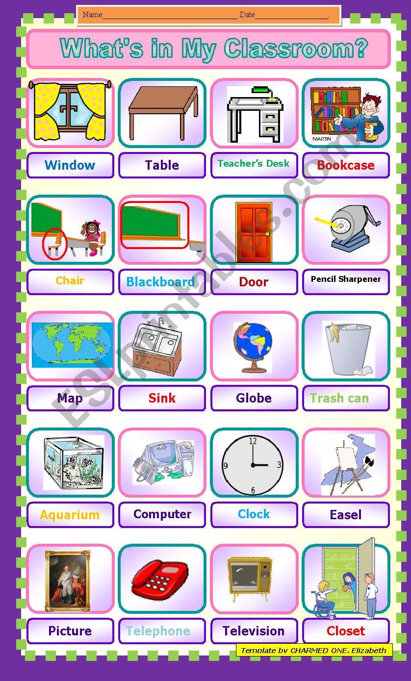 Classroom objects for a treasure hunt indoors - a great party game or reward for the studentsÂ´hard work