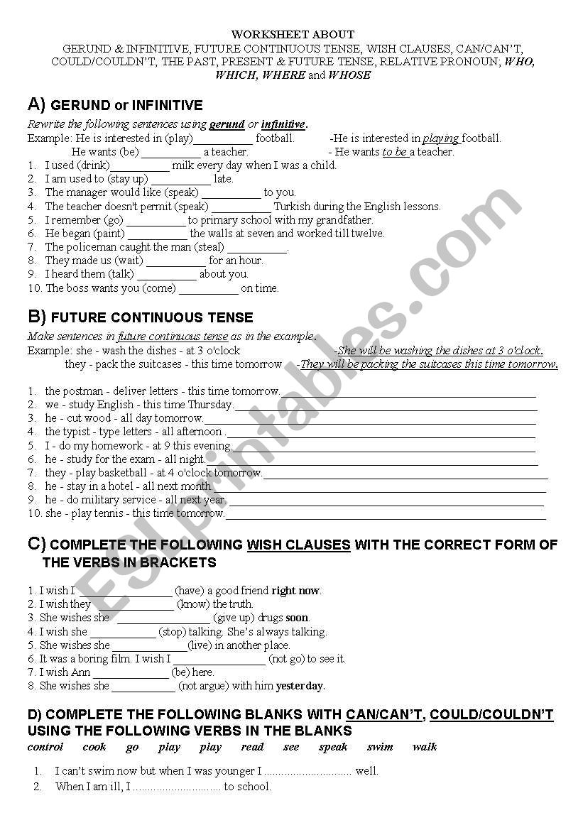 A COMPREHENSIVE WORKSHEET FOR GRADE 11 STUDENTS ESL Worksheet By Hakani60