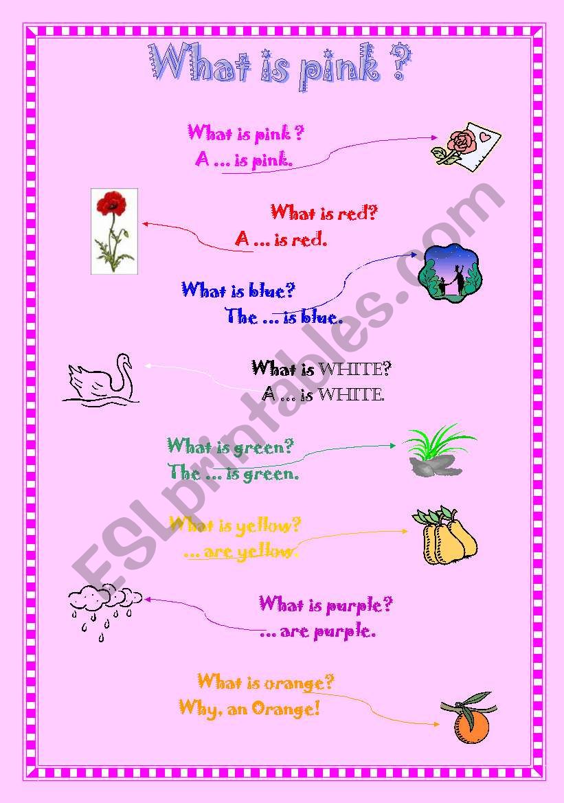What is pink? worksheet