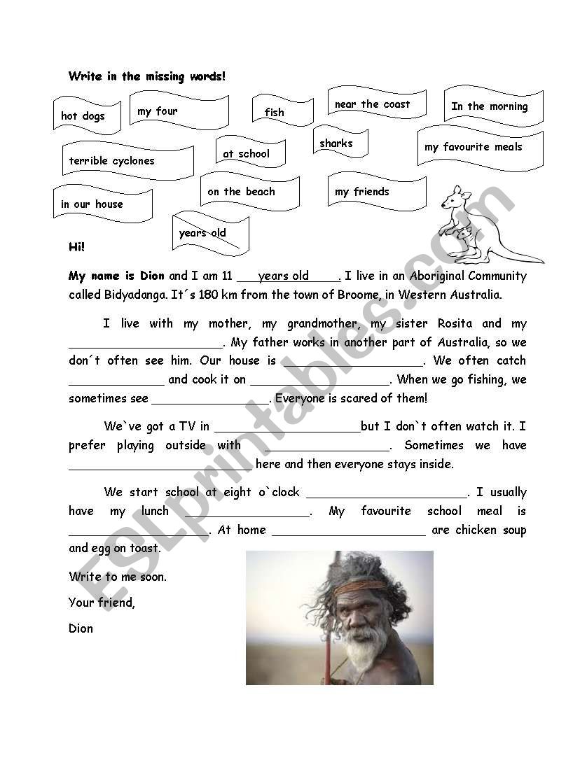 Aborigines worksheet