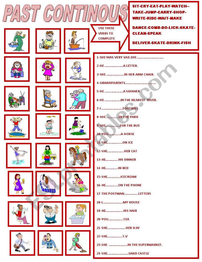 PAST CONTINUOUS worksheet