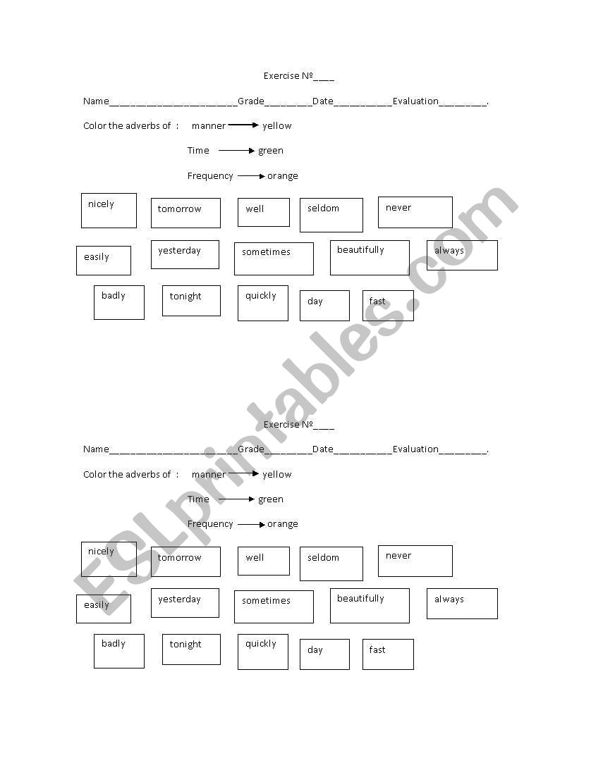 adverbs worksheet