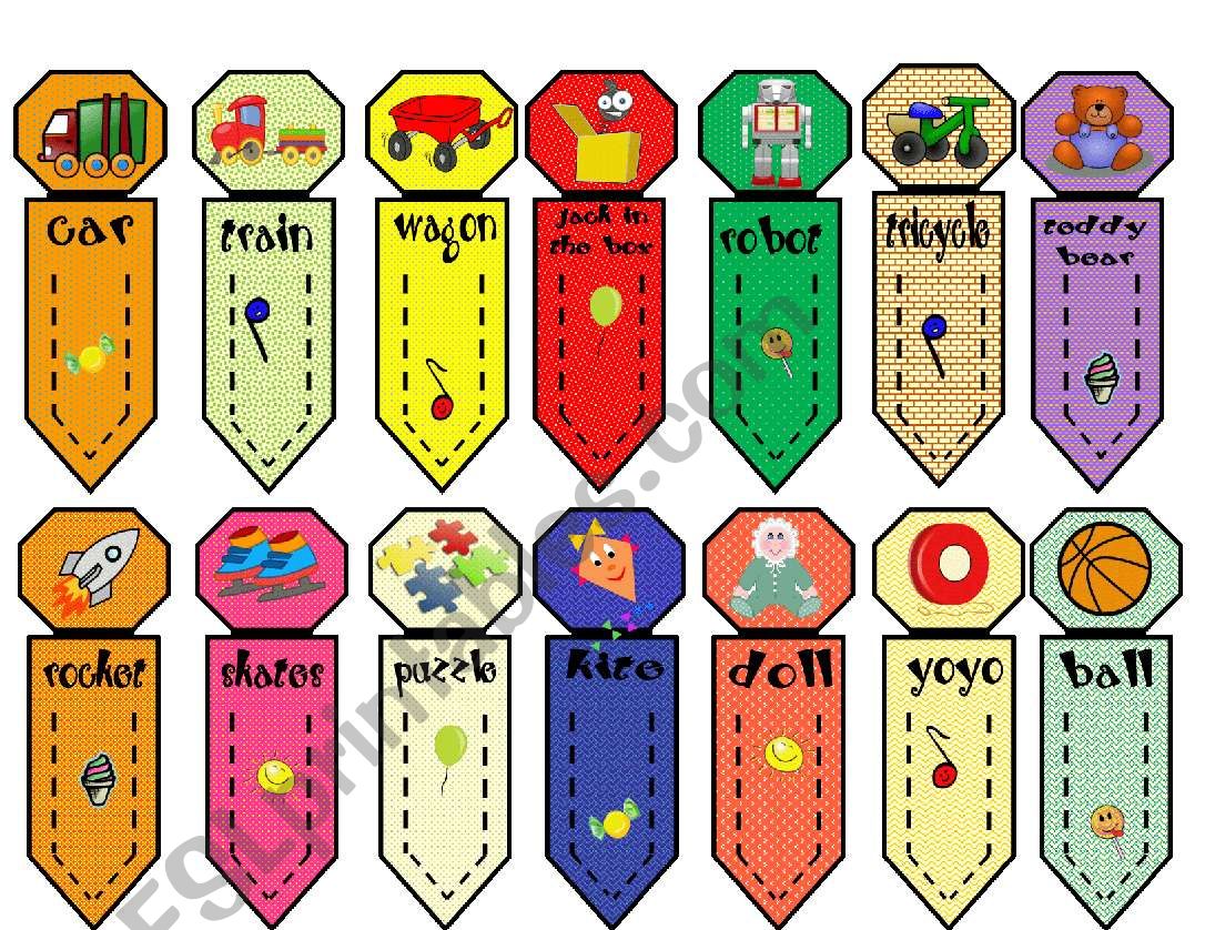 LITTLE BOOKMARKS-toys  worksheet