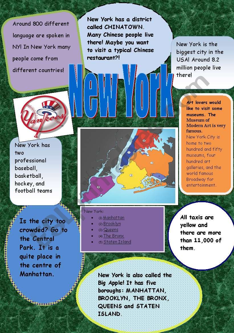 Getting to know New York worksheet