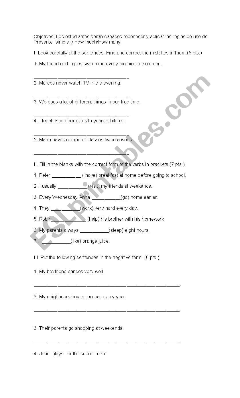 present simple worksheet worksheet