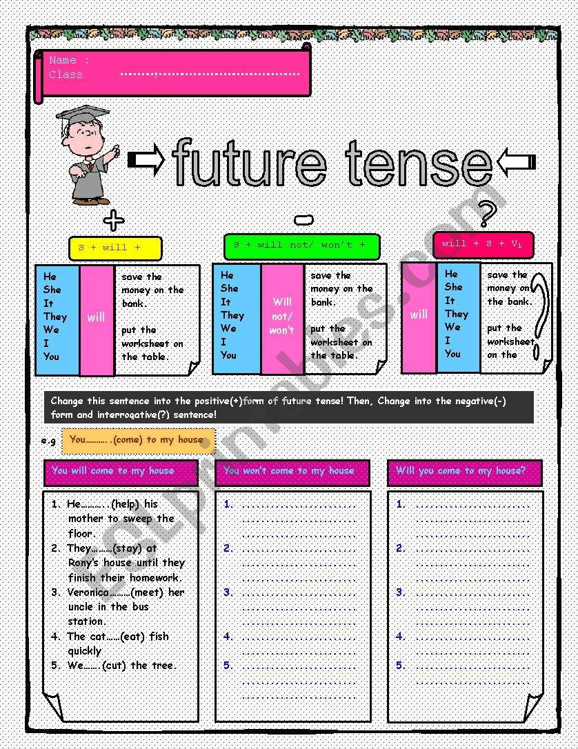 future tense worksheet