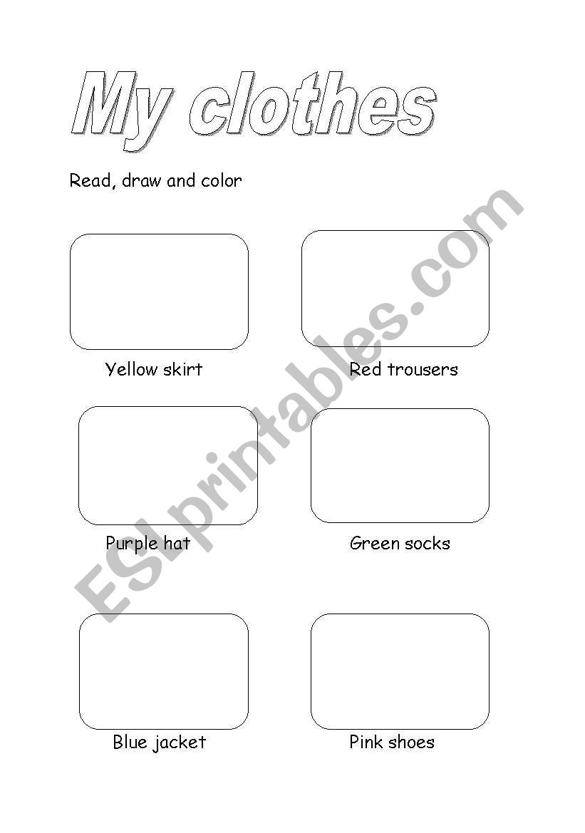 My clothes worksheet