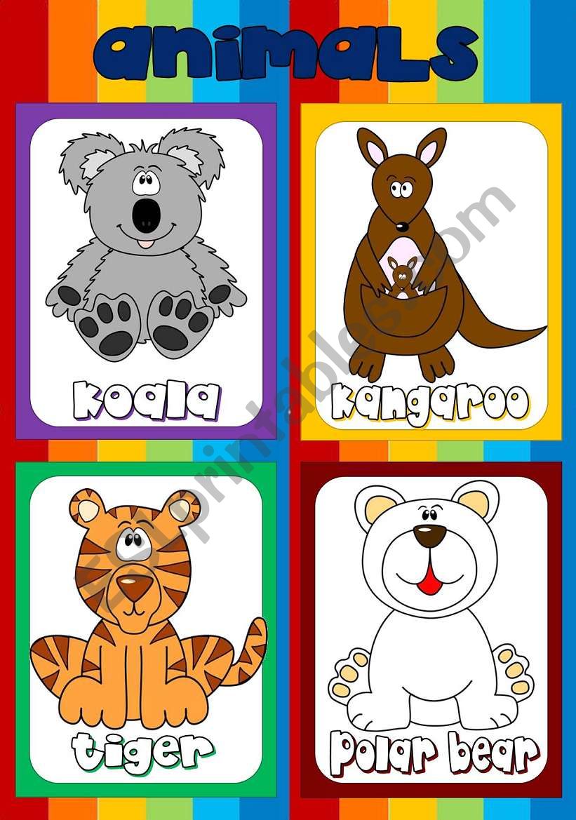 Animal flashcards (4) worksheet