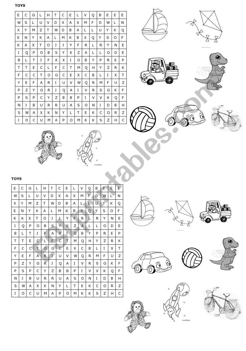 TOYS worksheet