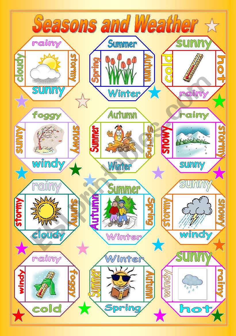 Seasons and weather worksheet