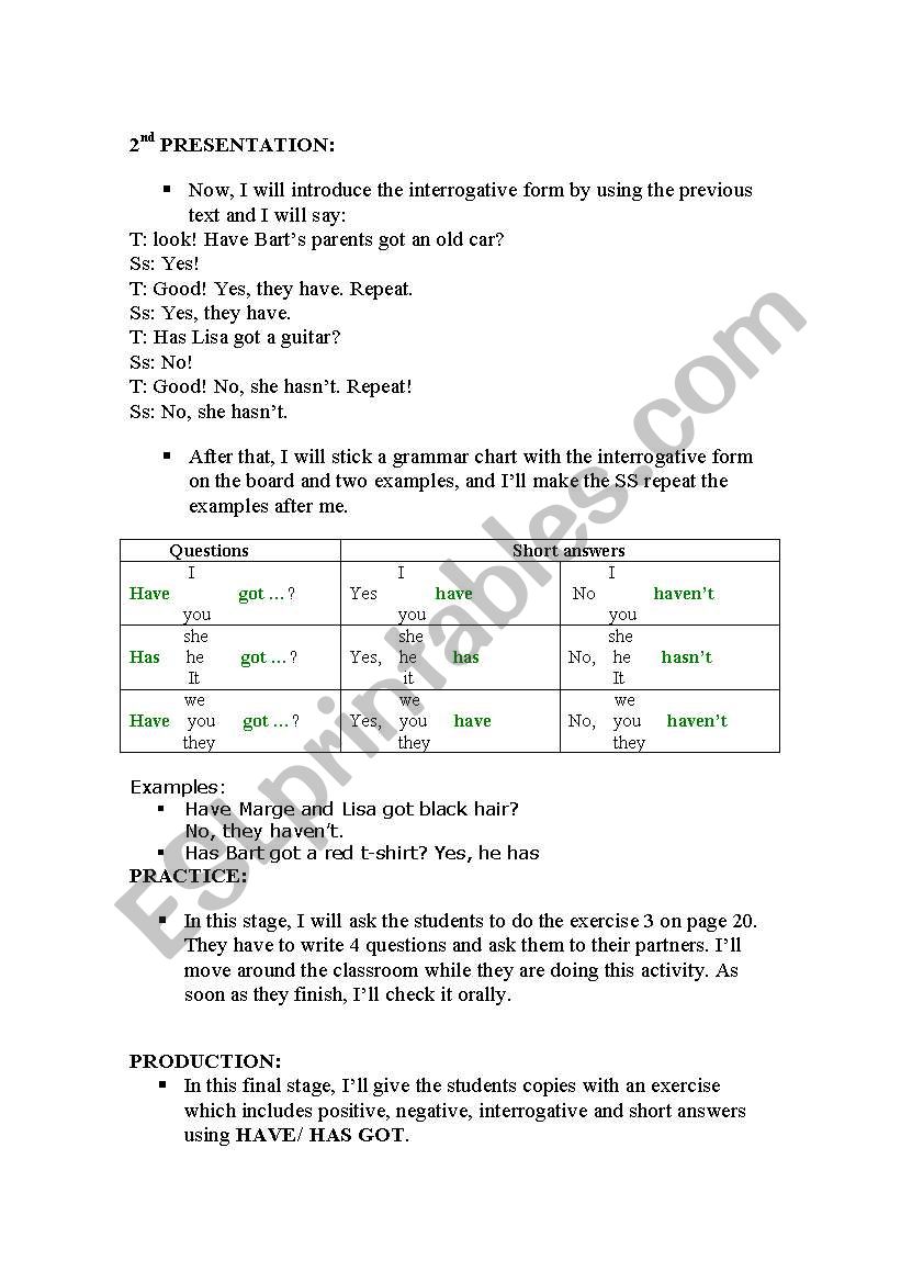 have got worksheet