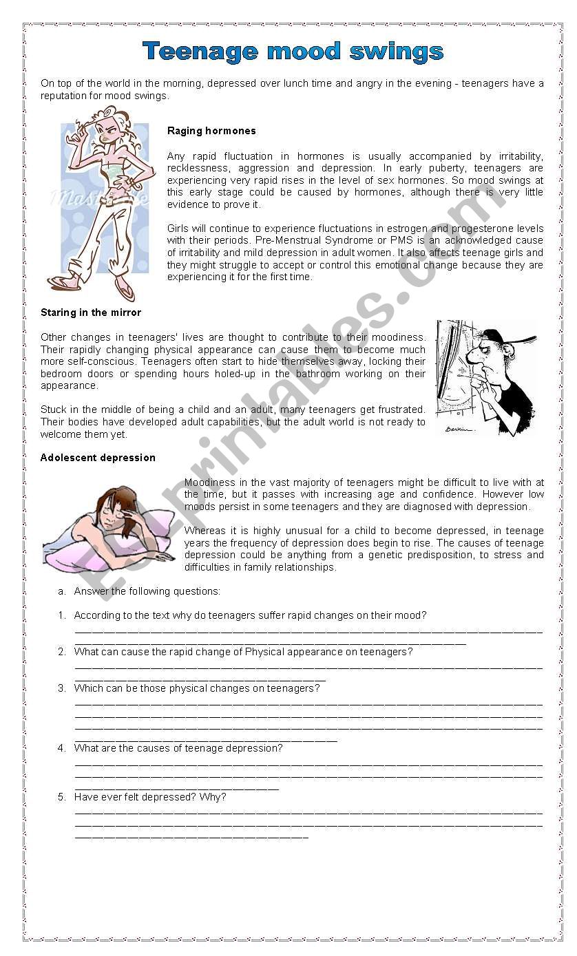 Teenage Mood Swings worksheet