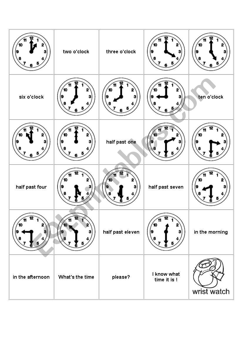 Whats the time ? worksheet