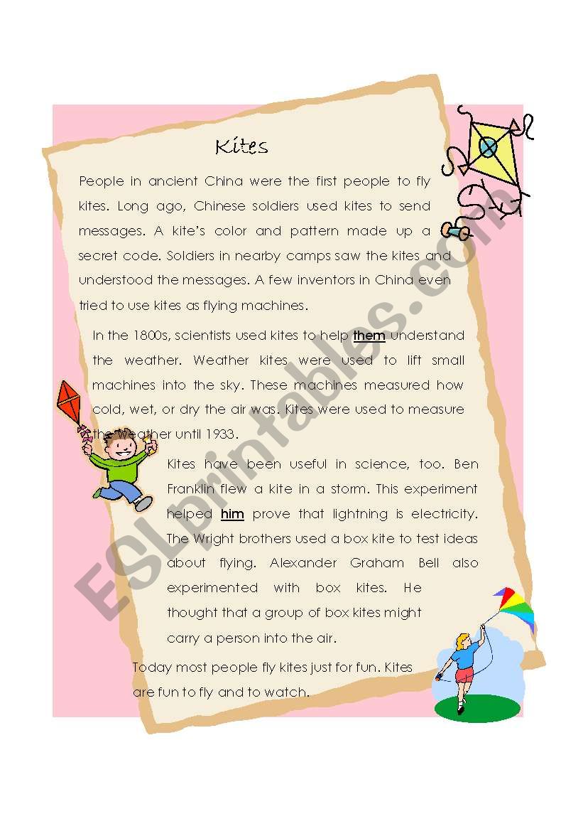 kites worksheet