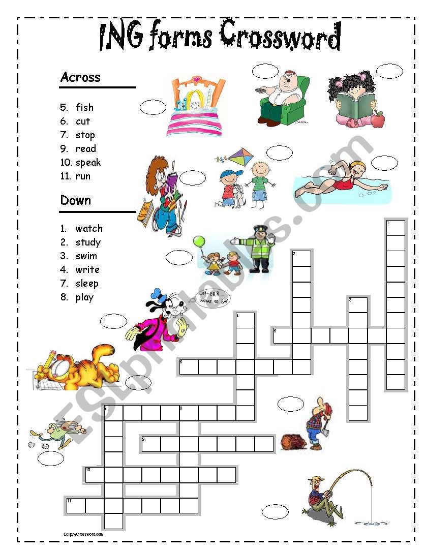 ING forms Crossword worksheet