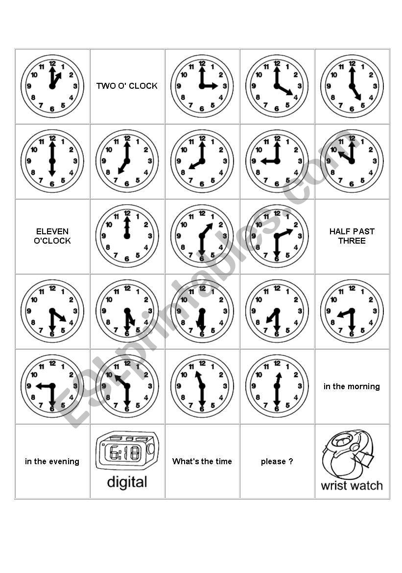 What time is it ? worksheet