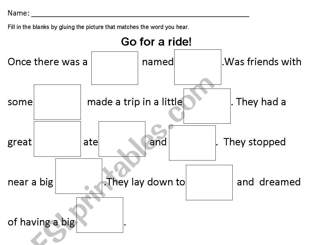 Minimal pairs excersice worksheet