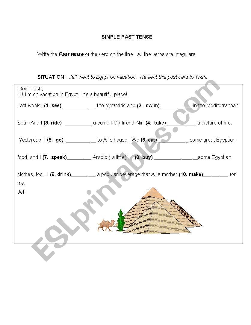  My vacation in Egypt worksheet