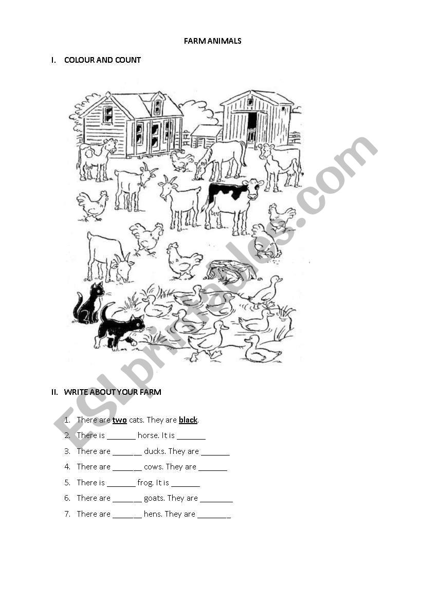 COLOUR YOUR FARM worksheet