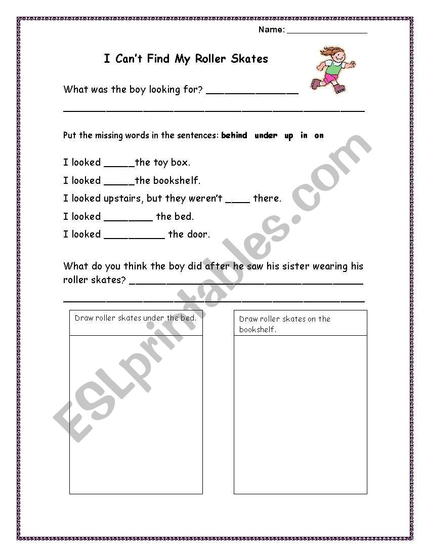 I cant find my Roller skates worksheet