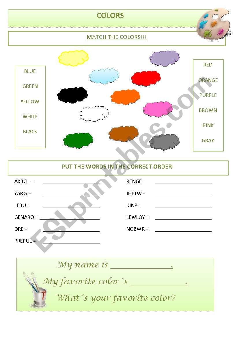 Colors worksheet