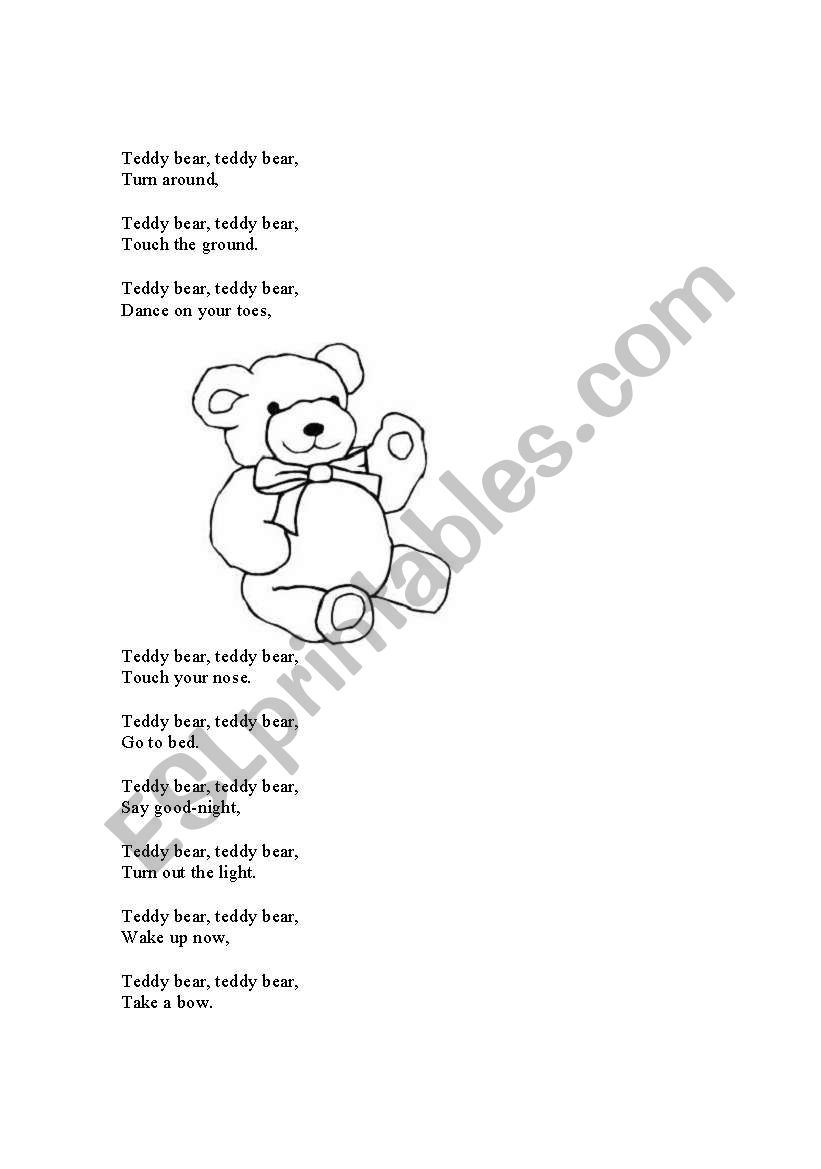 Teddy Bear worksheet
