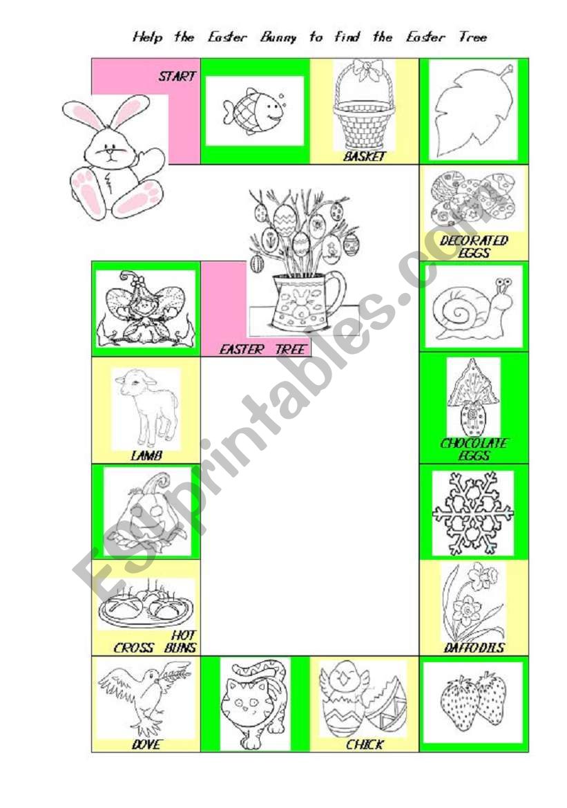 THE EASTER BUNNY BOARDGAME worksheet