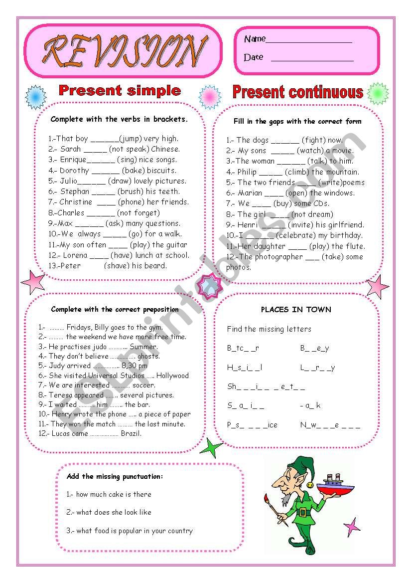 REVISION worksheet