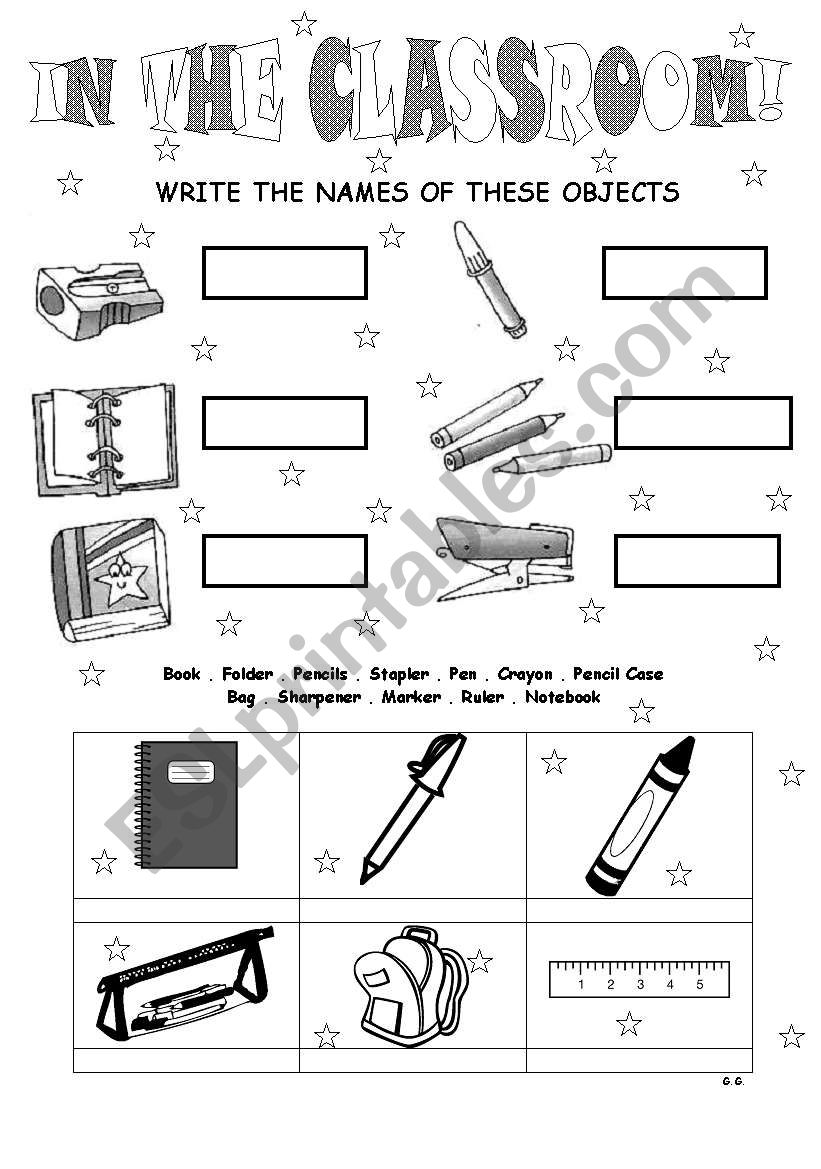 IN THE CLASSROOM worksheet