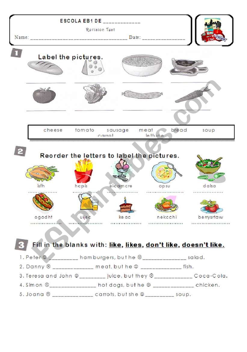 Revision Test 4th grade - part 1