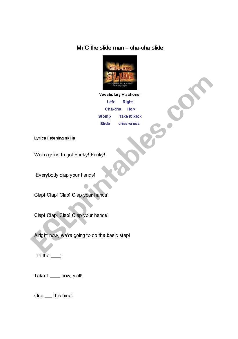 mr c -cha cha dance worksheet