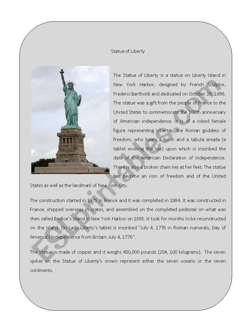 Wonder of the World 9 ( Statue of Liberty)