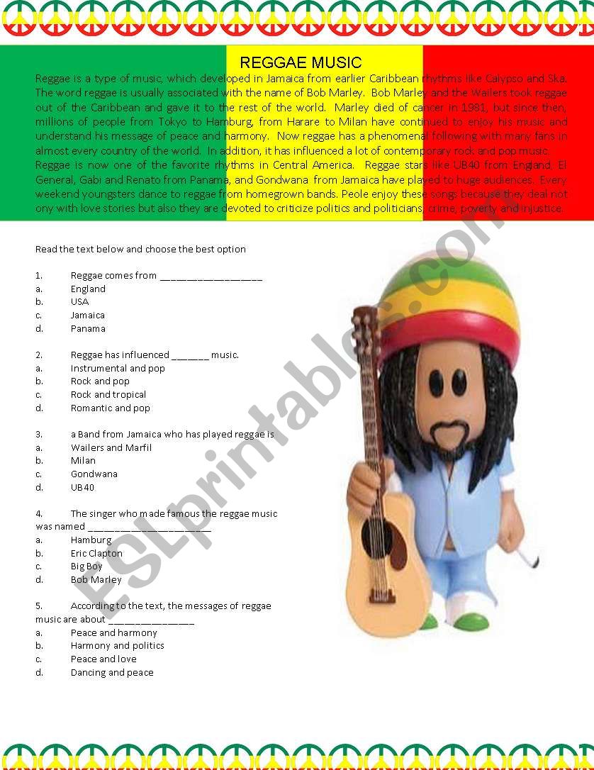 Reading about reggae music and famous BOB!!!