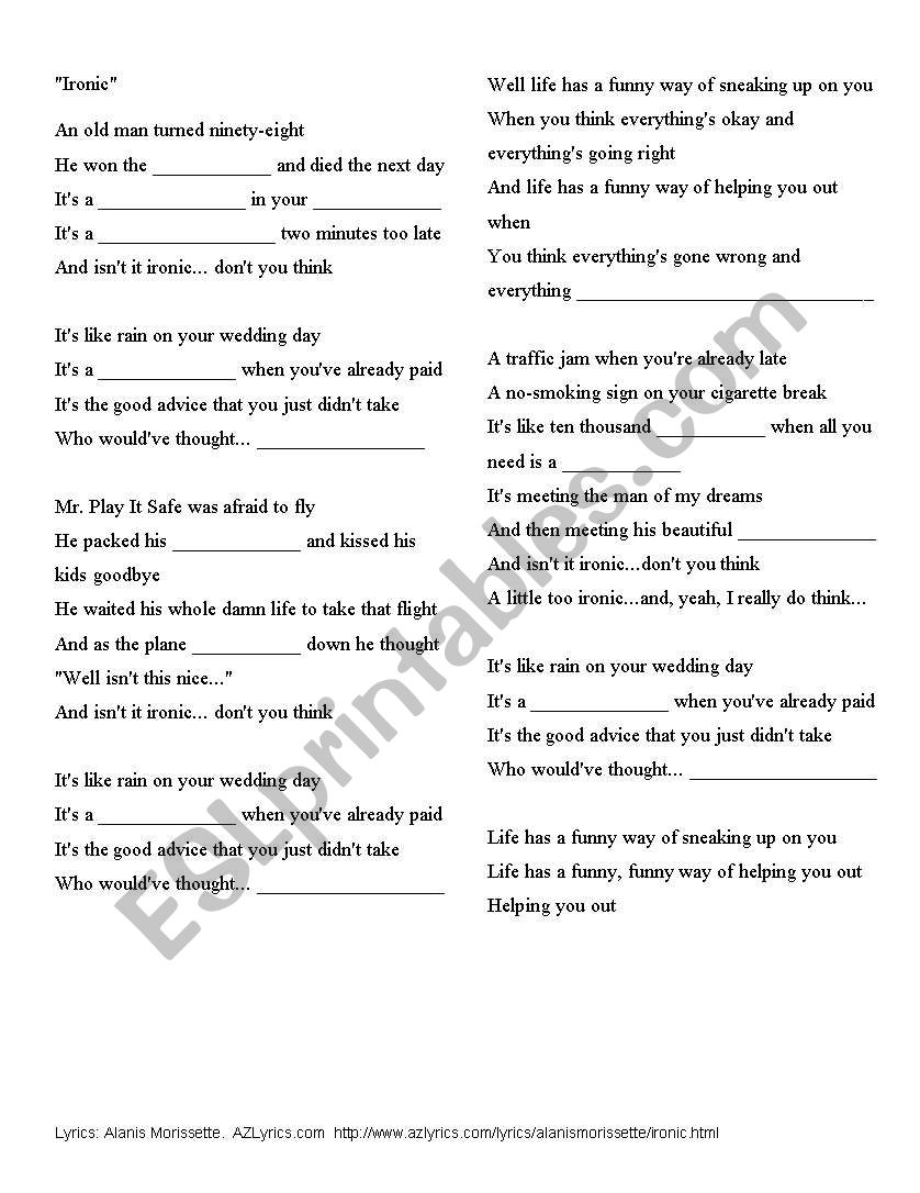 Ironic Worksheet Esl Worksheet By Nmace14