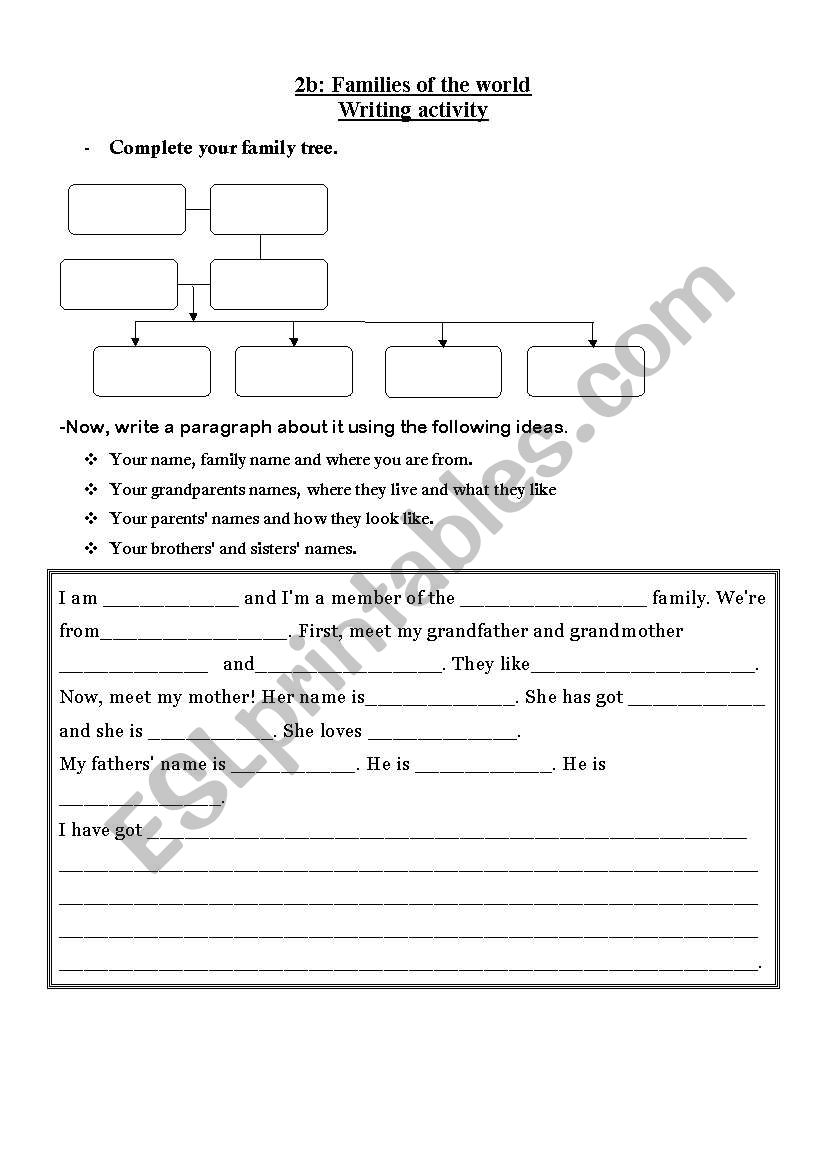 family tree worksheet