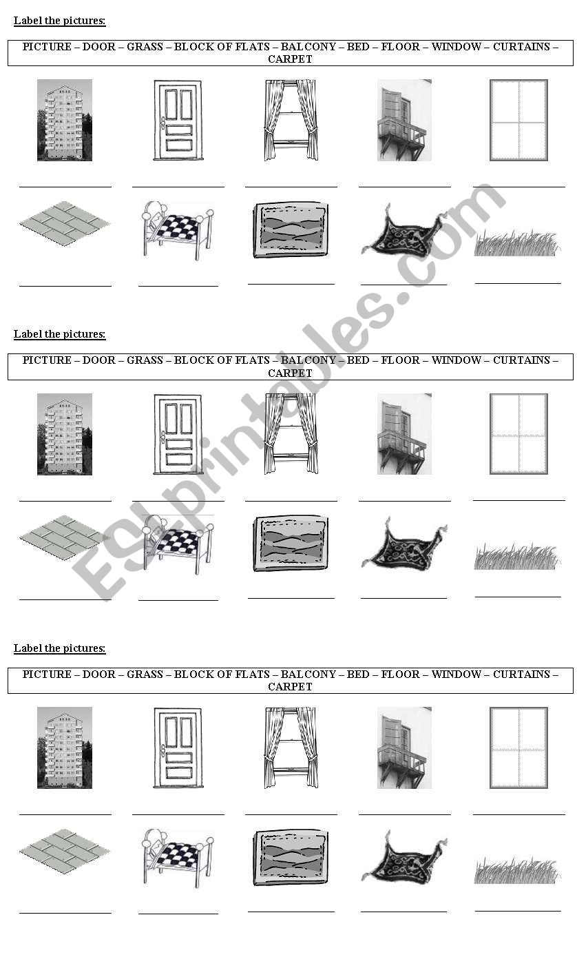 Furniture and parts of a building