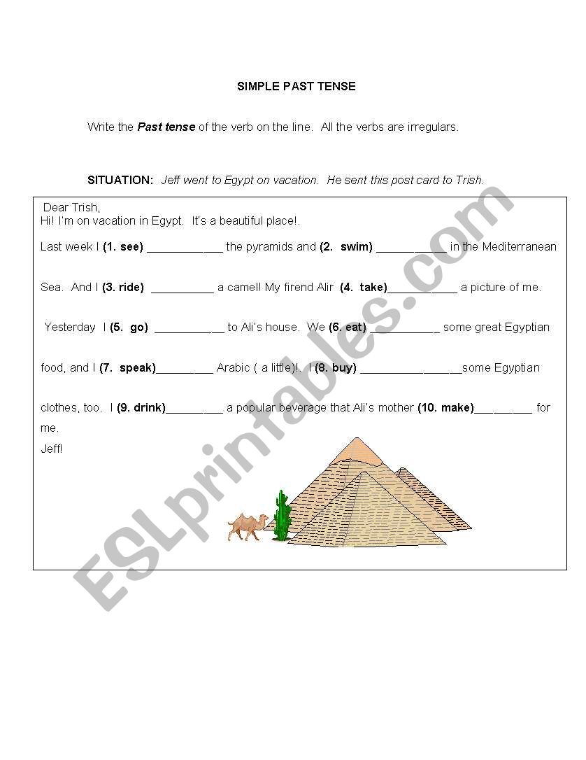 Simple past tense worksheet