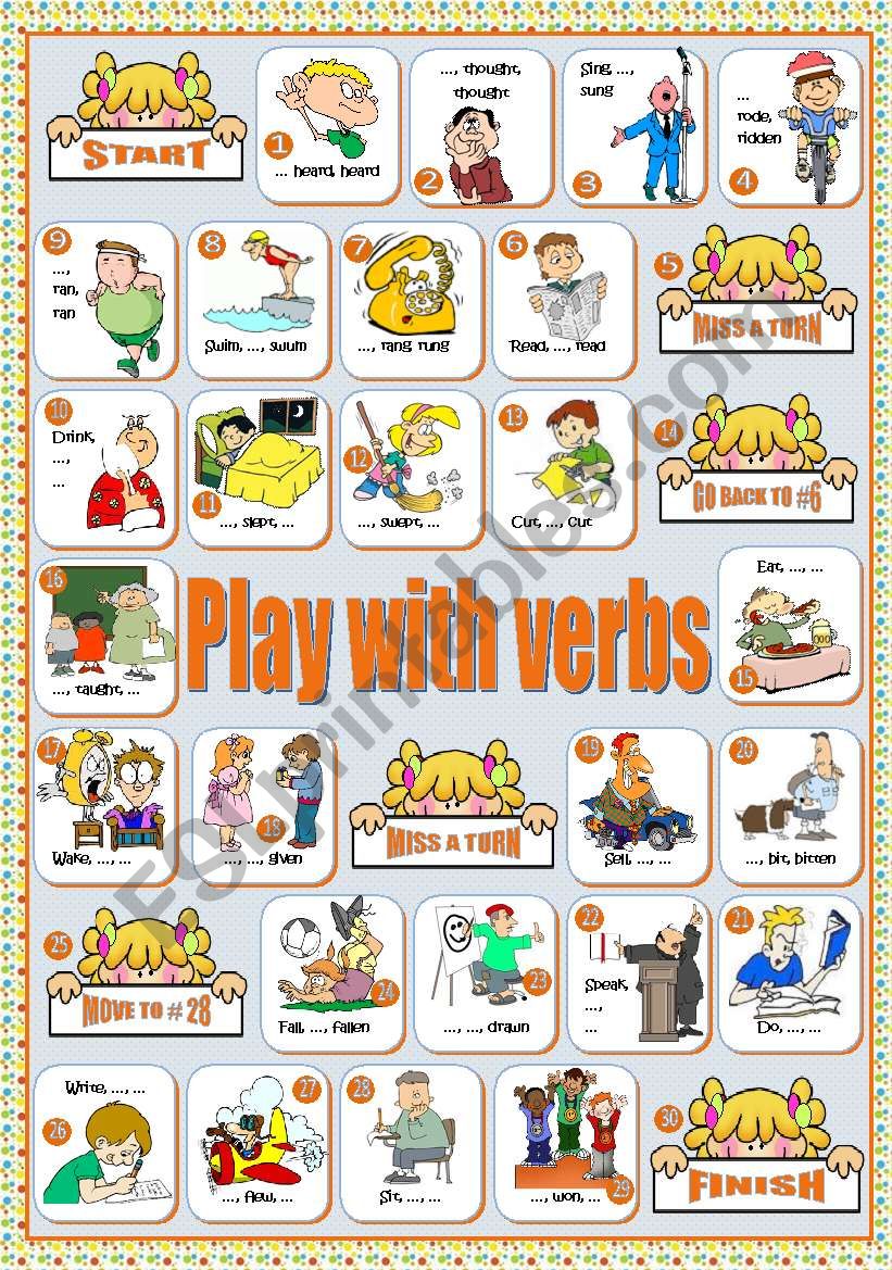 IRREGULAR VERBS BOARDGAME worksheet