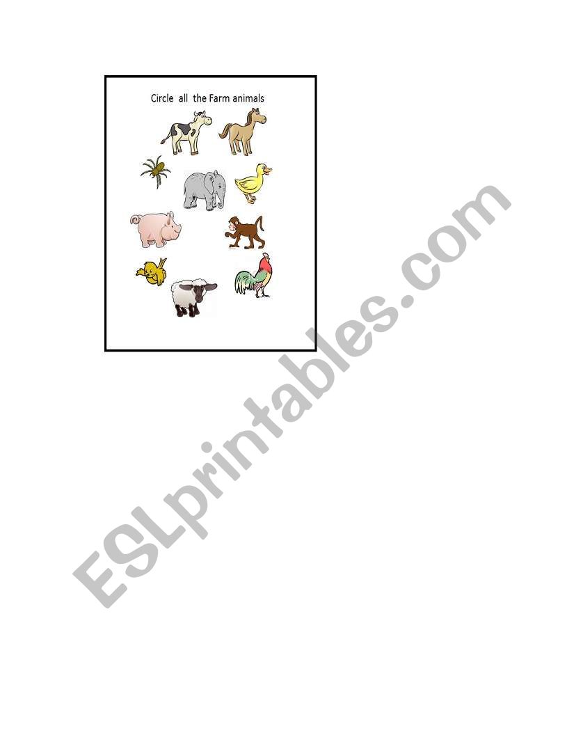 Find out the Farm Animals worksheet