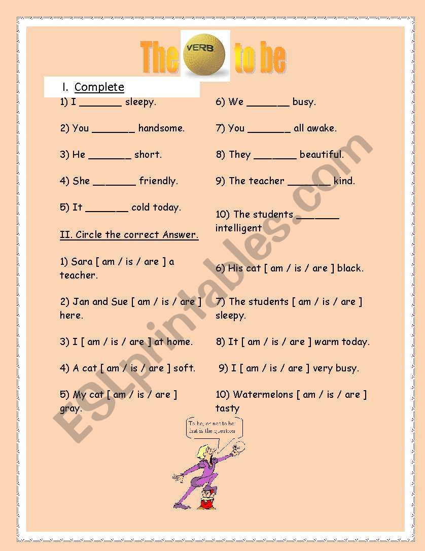 the verb to be worksheet
