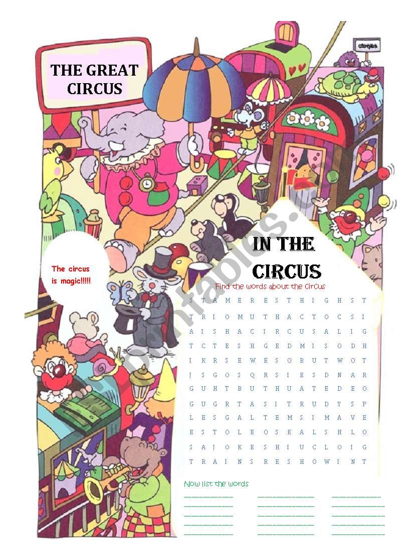 the circus worksheet