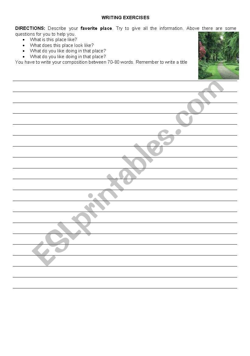 Writing exercise/uses of like worksheet