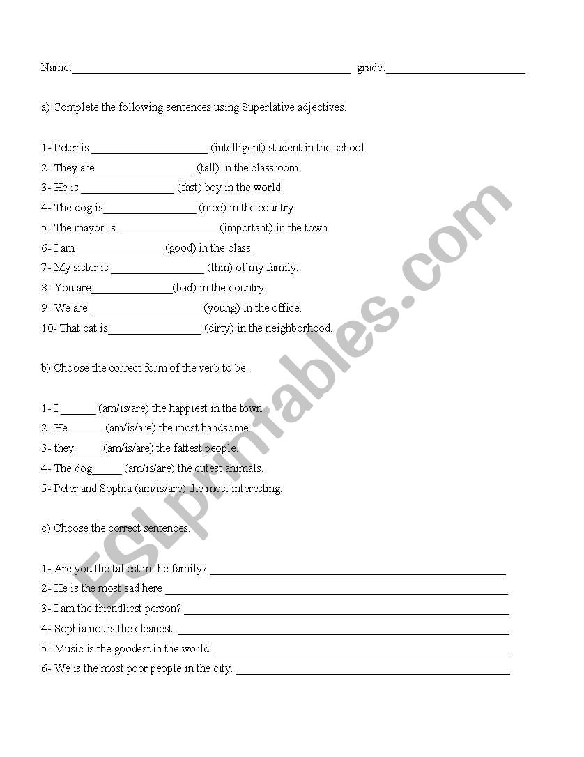 verb to be gide worksheet