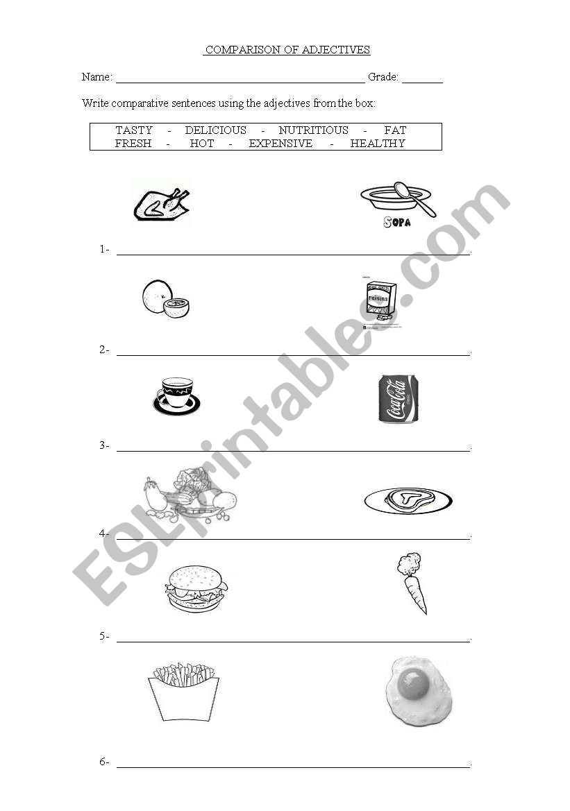 Comparative Adjectives worksheet